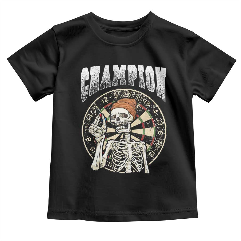 Gothic Skull Dart Master Toddler T Shirt Funny Skeleton Dartboard Champion Gift - Wonder Print Shop