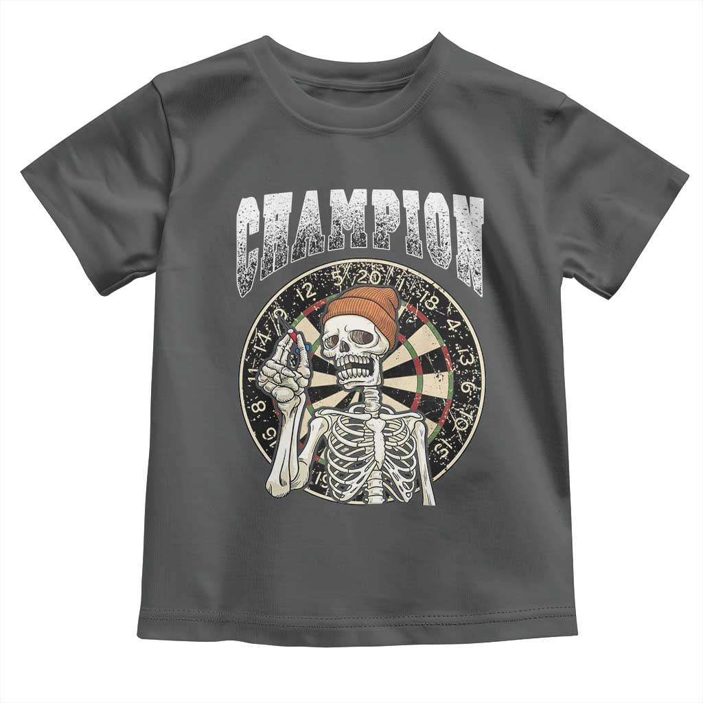 Gothic Skull Dart Master Toddler T Shirt Funny Skeleton Dartboard Champion Gift - Wonder Print Shop