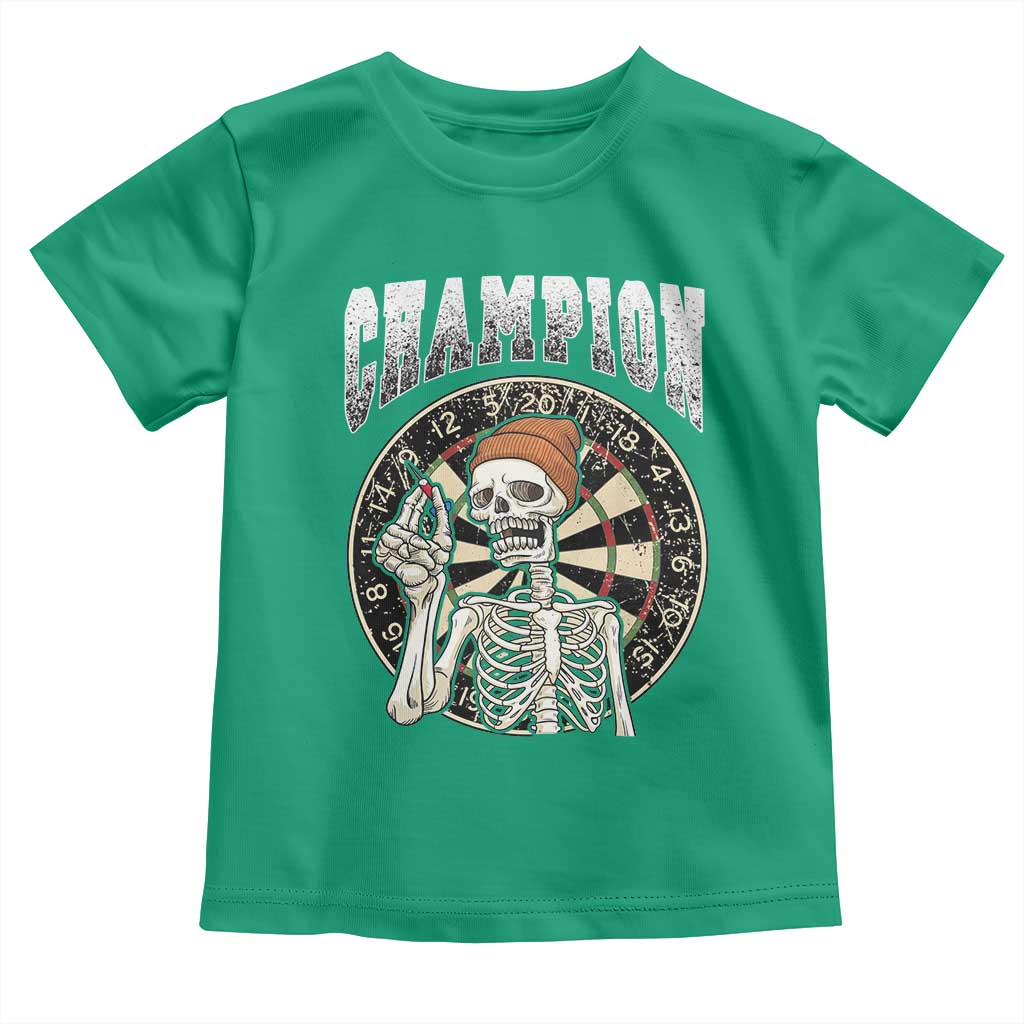 Gothic Skull Dart Master Toddler T Shirt Funny Skeleton Dartboard Champion Gift - Wonder Print Shop