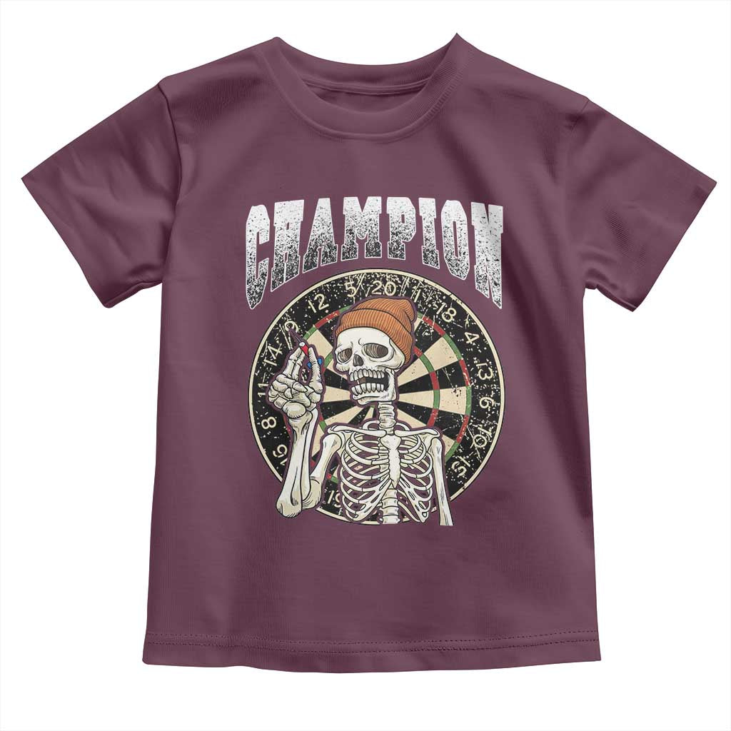 Gothic Skull Dart Master Toddler T Shirt Funny Skeleton Dartboard Champion Gift - Wonder Print Shop