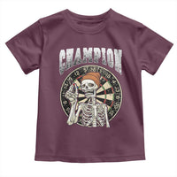 Gothic Skull Dart Master Toddler T Shirt Funny Skeleton Dartboard Champion Gift - Wonder Print Shop
