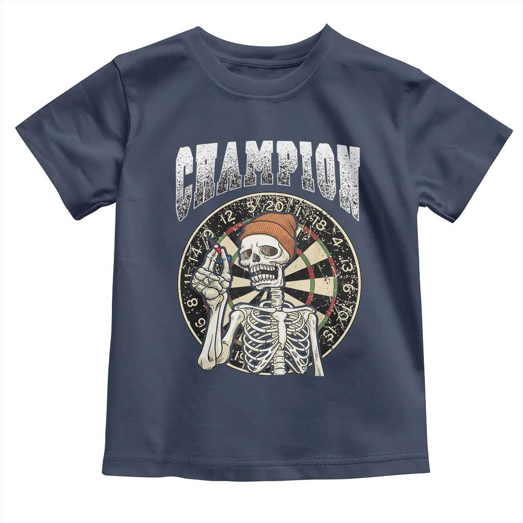 Gothic Skull Dart Master Toddler T Shirt Funny Skeleton Dartboard Champion Gift - Wonder Print Shop