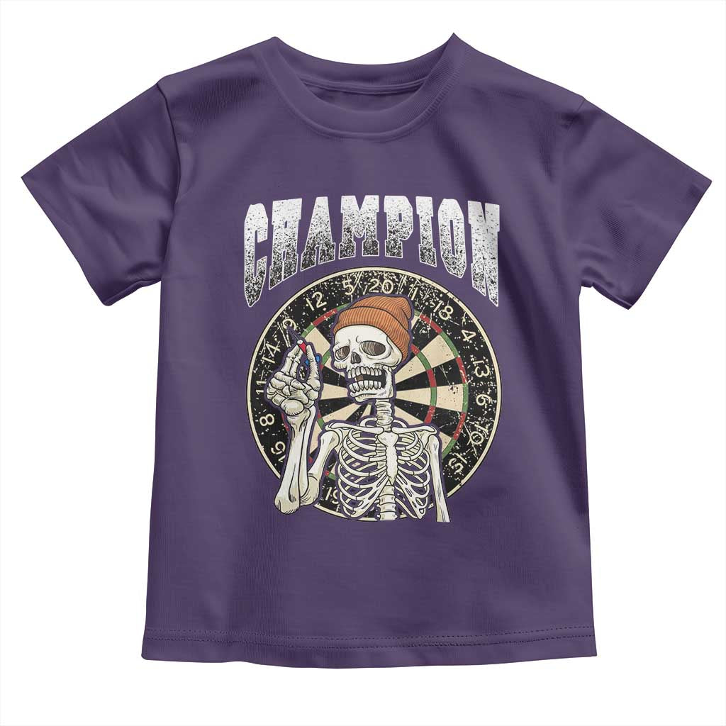 Gothic Skull Dart Master Toddler T Shirt Funny Skeleton Dartboard Champion Gift - Wonder Print Shop