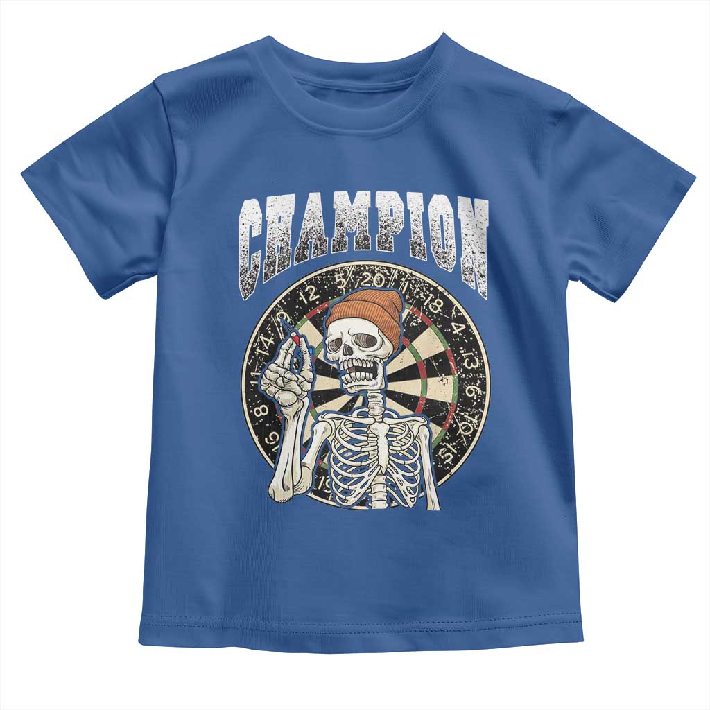 Gothic Skull Dart Master Toddler T Shirt Funny Skeleton Dartboard Champion Gift - Wonder Print Shop