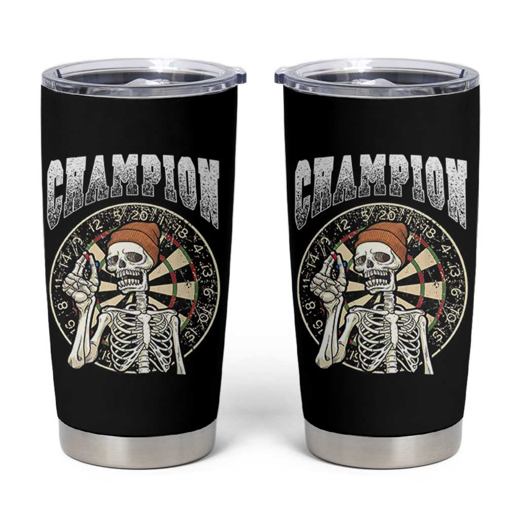 Gothic Skull Dart Master Tumbler Cup Funny Skeleton Dartboard Champion Gift - Wonder Print Shop