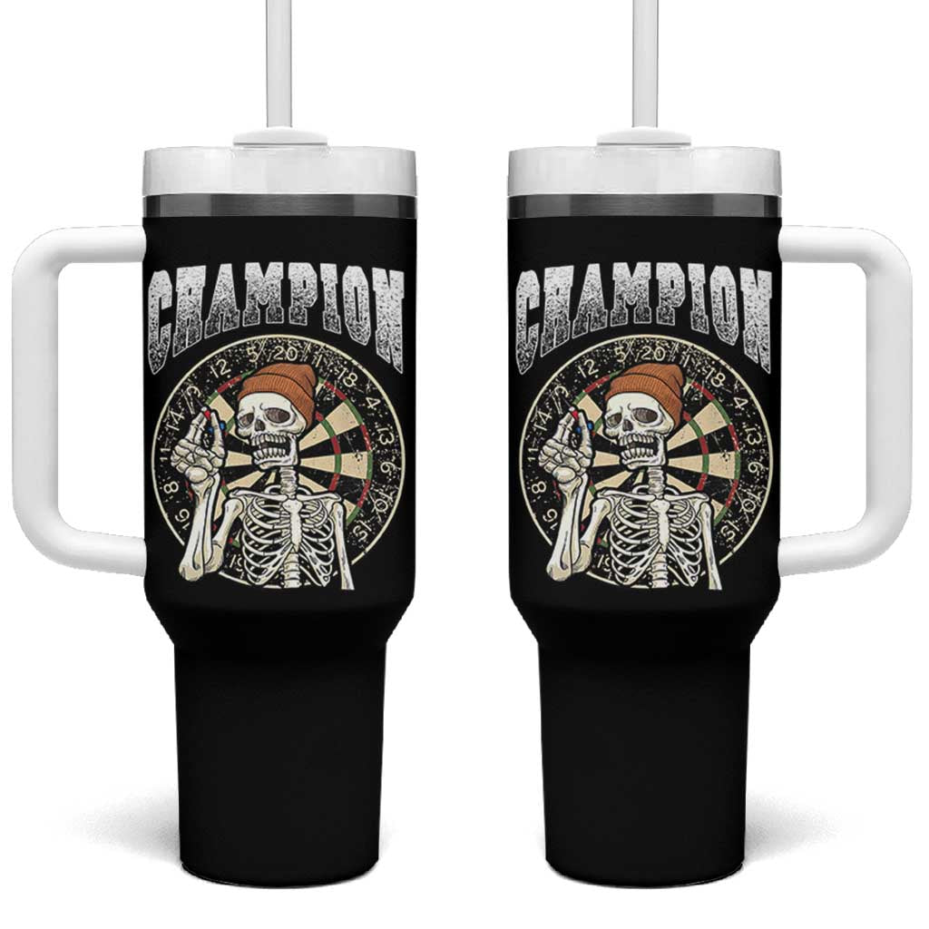 Gothic Skull Dart Master Tumbler With Handle Funny Skeleton Dartboard Champion Gift - Wonder Print Shop
