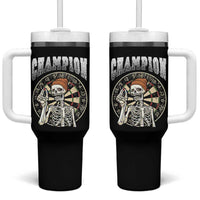Gothic Skull Dart Master Tumbler With Handle Funny Skeleton Dartboard Champion Gift - Wonder Print Shop
