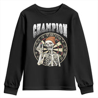 Gothic Skull Dart Master Youth Sweatshirt Funny Skeleton Dartboard Champion Gift - Wonder Print Shop