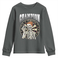 Gothic Skull Dart Master Youth Sweatshirt Funny Skeleton Dartboard Champion Gift - Wonder Print Shop