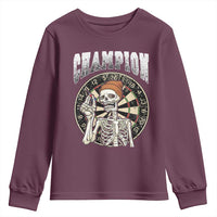 Gothic Skull Dart Master Youth Sweatshirt Funny Skeleton Dartboard Champion Gift - Wonder Print Shop