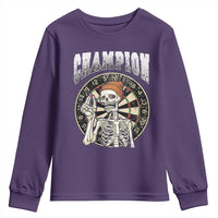 Gothic Skull Dart Master Youth Sweatshirt Funny Skeleton Dartboard Champion Gift - Wonder Print Shop