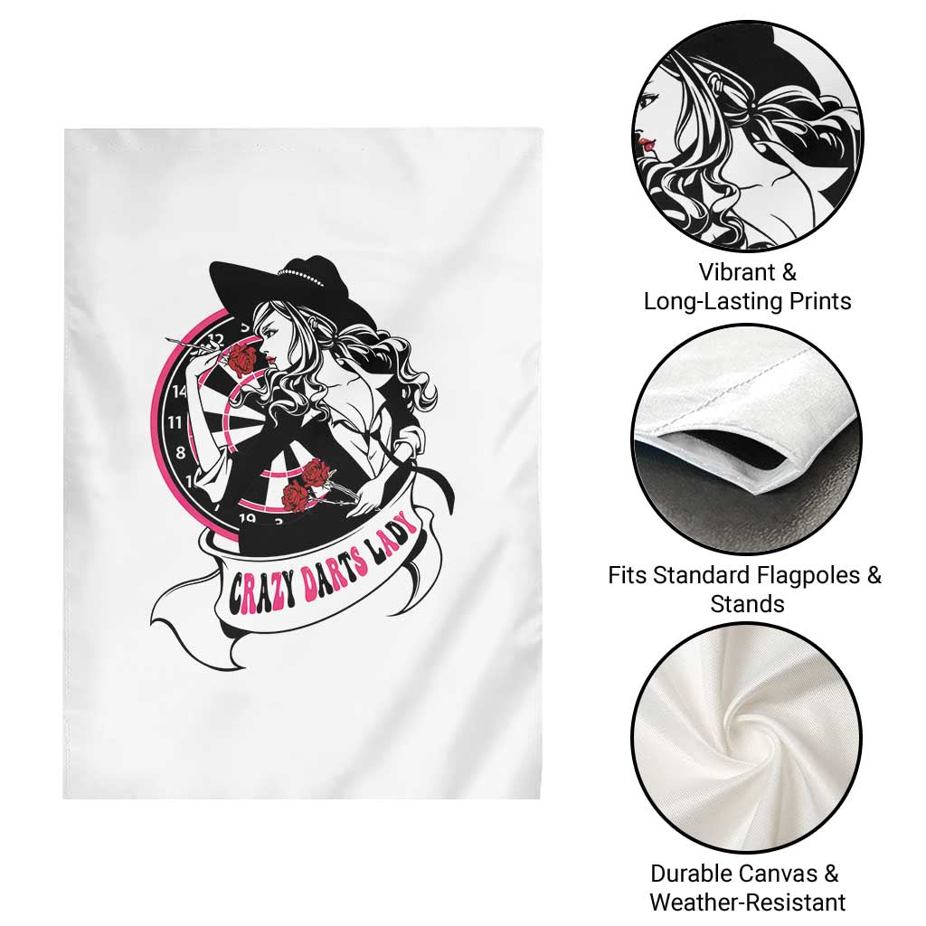 Funny Crazy Darts Lady Garden Flag Coolest Girls Play Darts - Wonder Print Shop