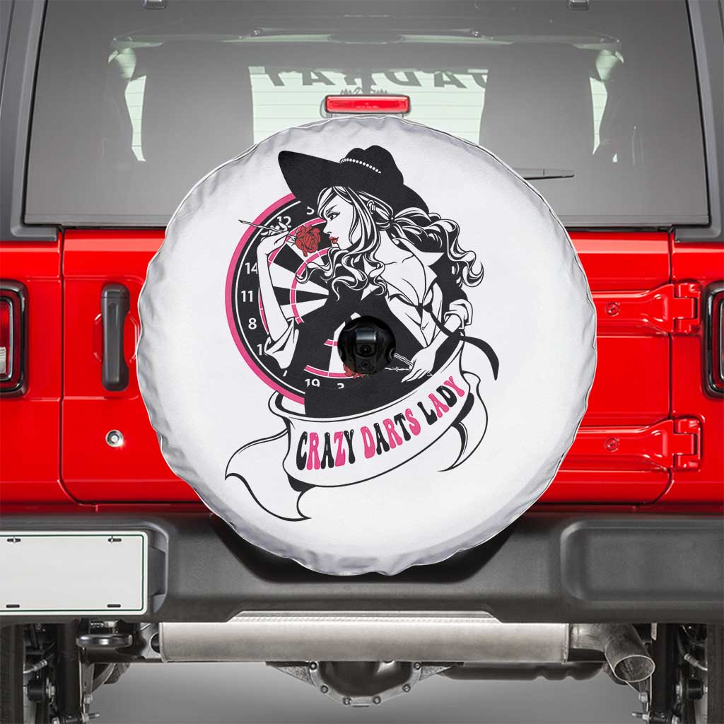 Funny Crazy Darts Lady Spare Tire Cover Coolest Girls Play Darts - Wonder Print Shop