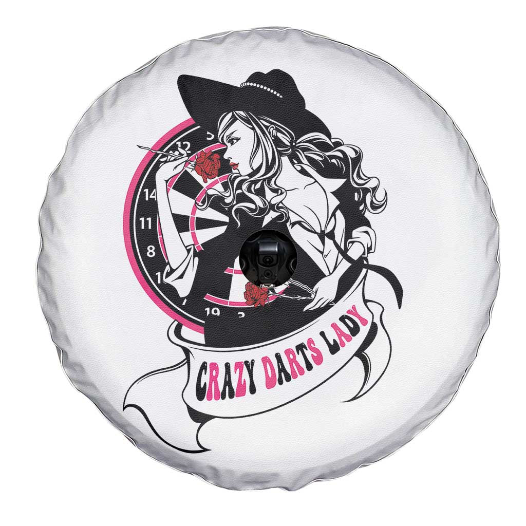 Funny Crazy Darts Lady Spare Tire Cover Coolest Girls Play Darts - Wonder Print Shop