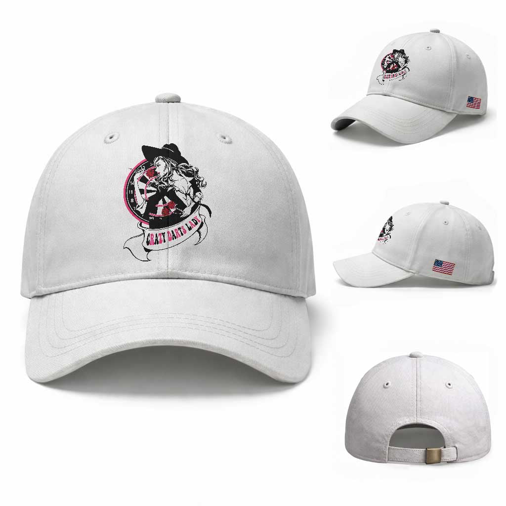 Funny Crazy Darts Lady Baseball Cap Coolest Girls Play Darts