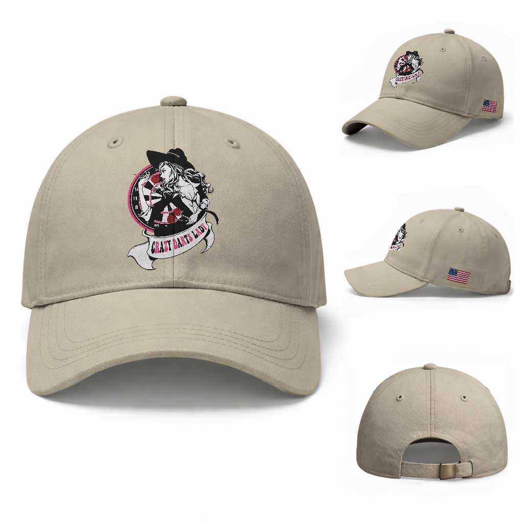 Funny Crazy Darts Lady Baseball Cap Coolest Girls Play Darts