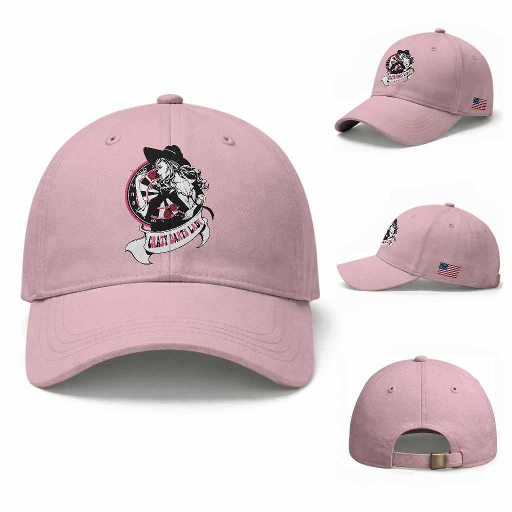 Funny Crazy Darts Lady Baseball Cap Coolest Girls Play Darts