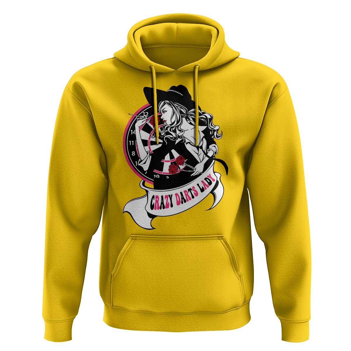 Funny Crazy Darts Lady Hoodie Coolest Girls Play Darts - Wonder Print Shop