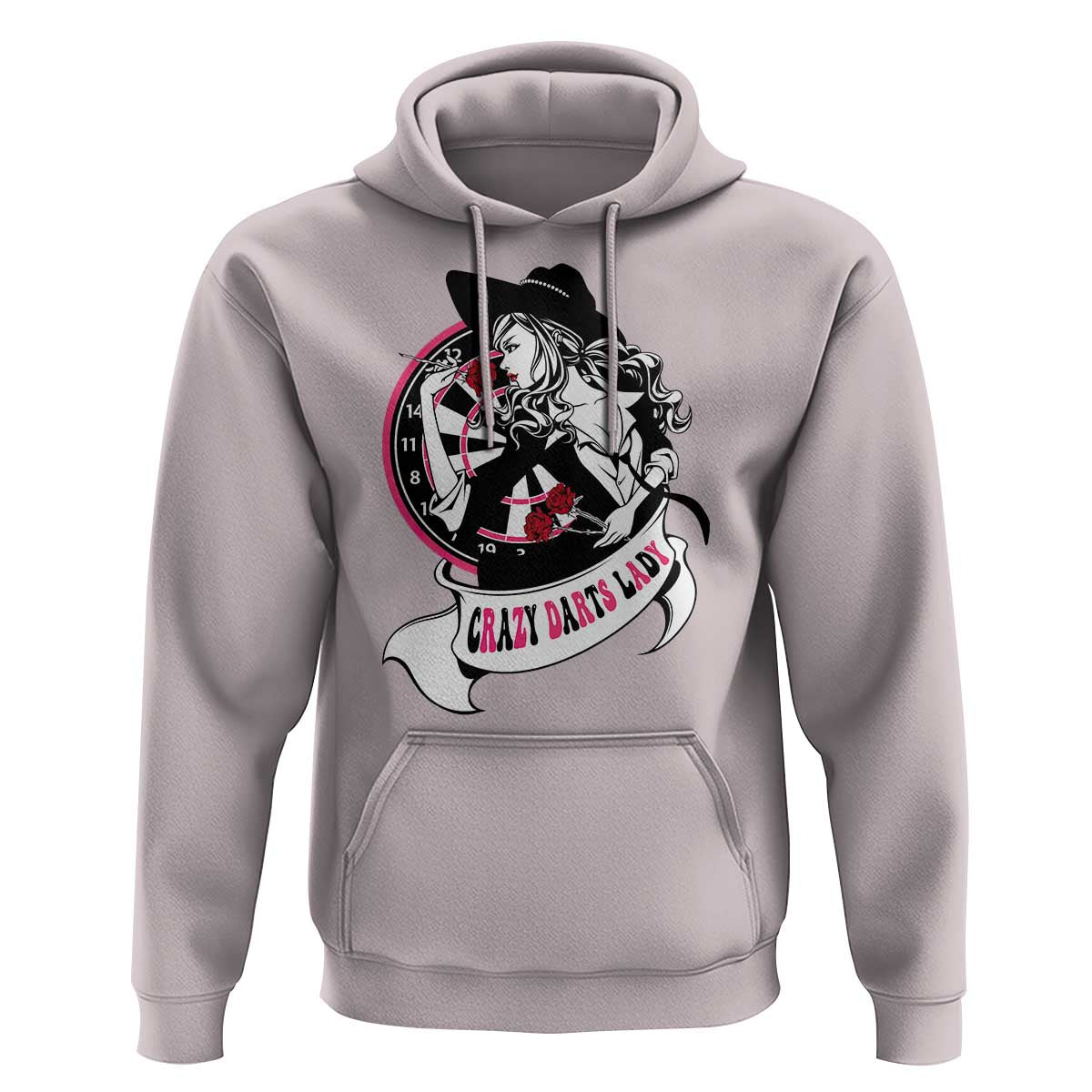 Funny Crazy Darts Lady Hoodie Coolest Girls Play Darts - Wonder Print Shop