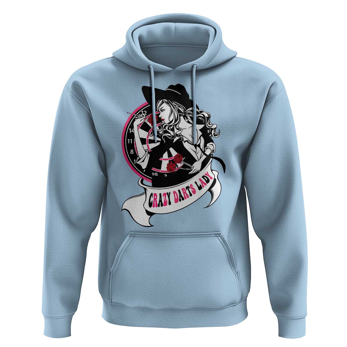 Funny Crazy Darts Lady Hoodie Coolest Girls Play Darts - Wonder Print Shop
