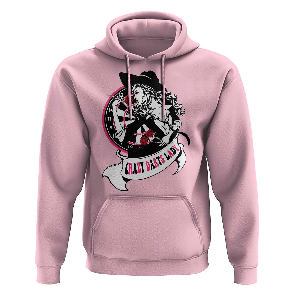 Funny Crazy Darts Lady Hoodie Coolest Girls Play Darts - Wonder Print Shop