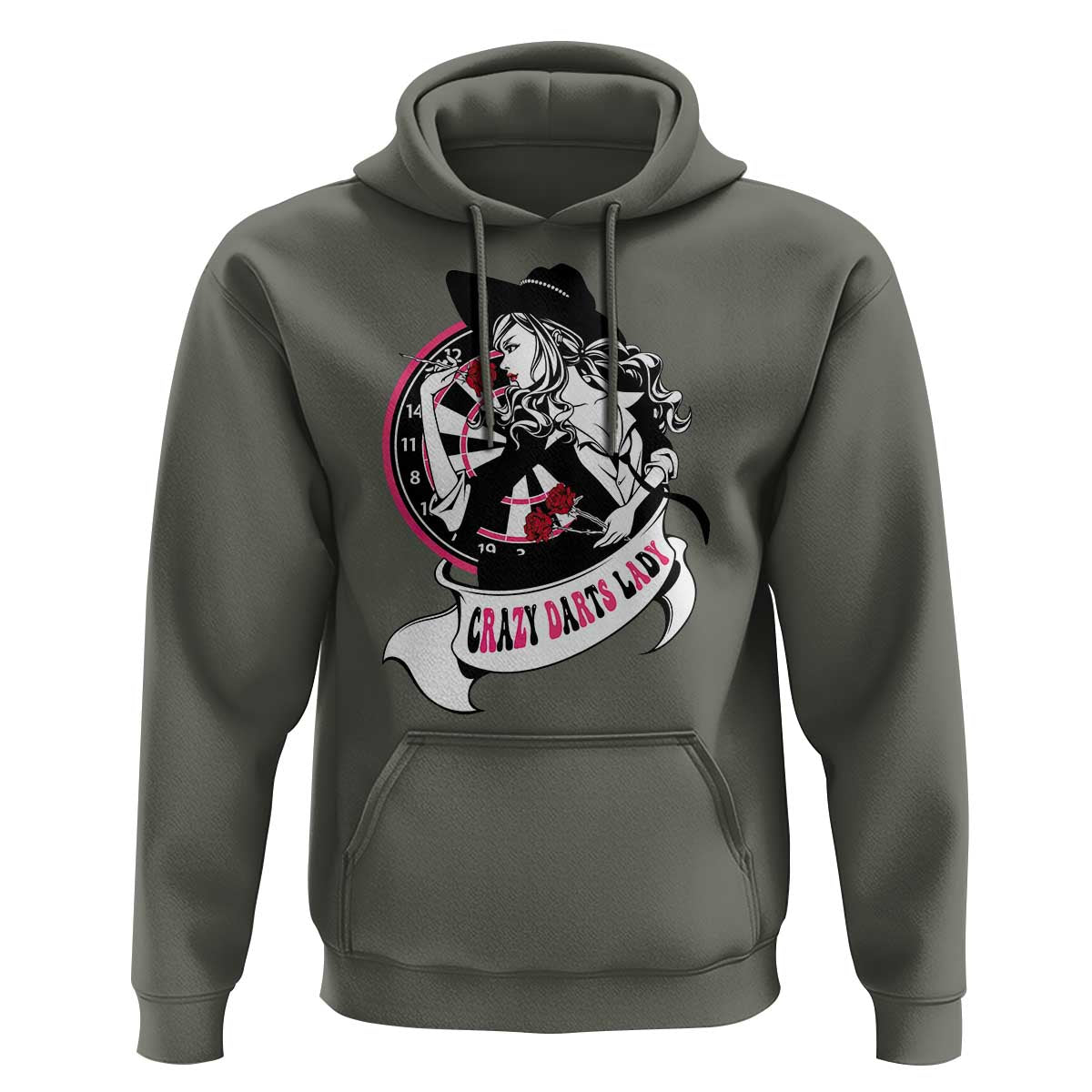 Funny Crazy Darts Lady Hoodie Coolest Girls Play Darts - Wonder Print Shop