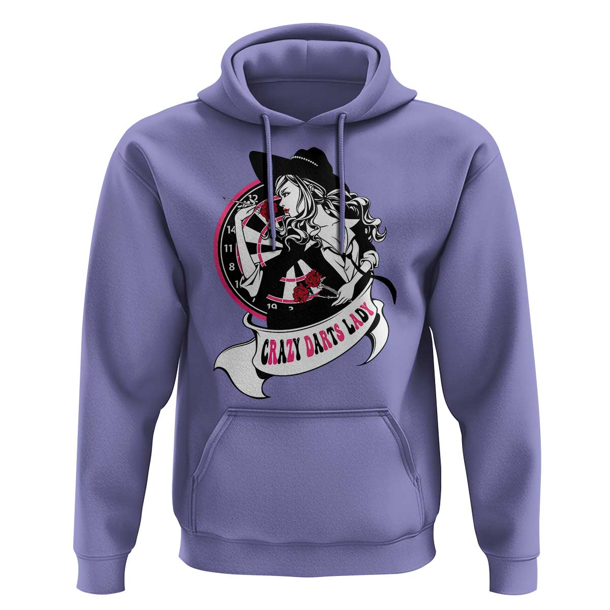 Funny Crazy Darts Lady Hoodie Coolest Girls Play Darts - Wonder Print Shop