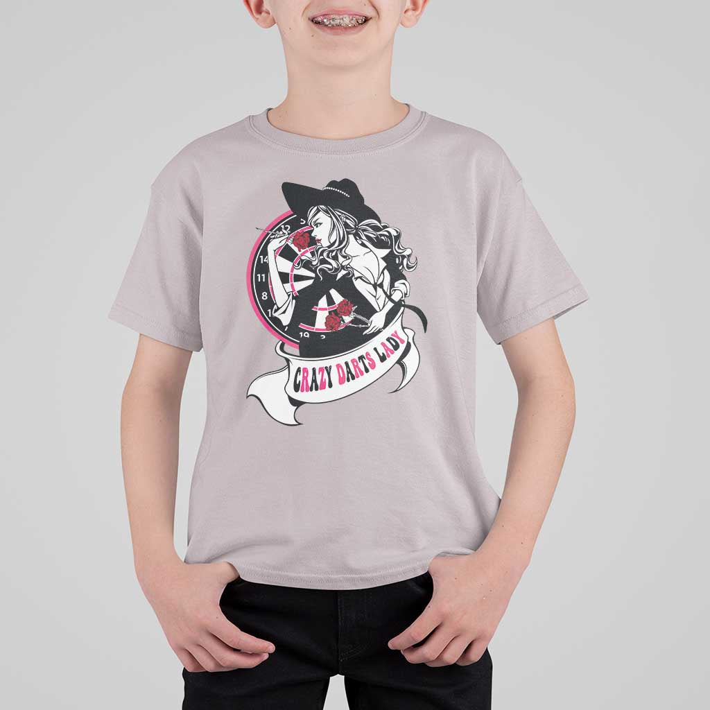 Funny Crazy Darts Lady T Shirt For Kid Coolest Girls Play Darts - Wonder Print Shop