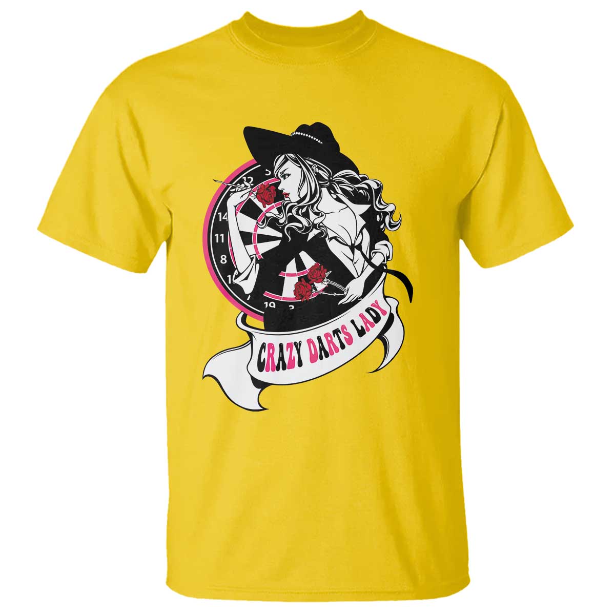 Funny Crazy Darts Lady T Shirt Coolest Girls Play Darts - Wonder Print Shop