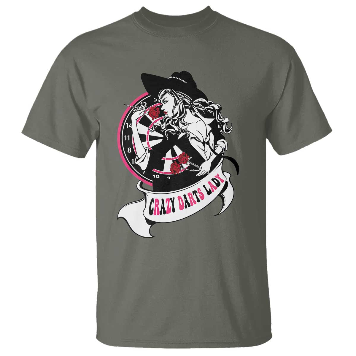 Funny Crazy Darts Lady T Shirt Coolest Girls Play Darts - Wonder Print Shop