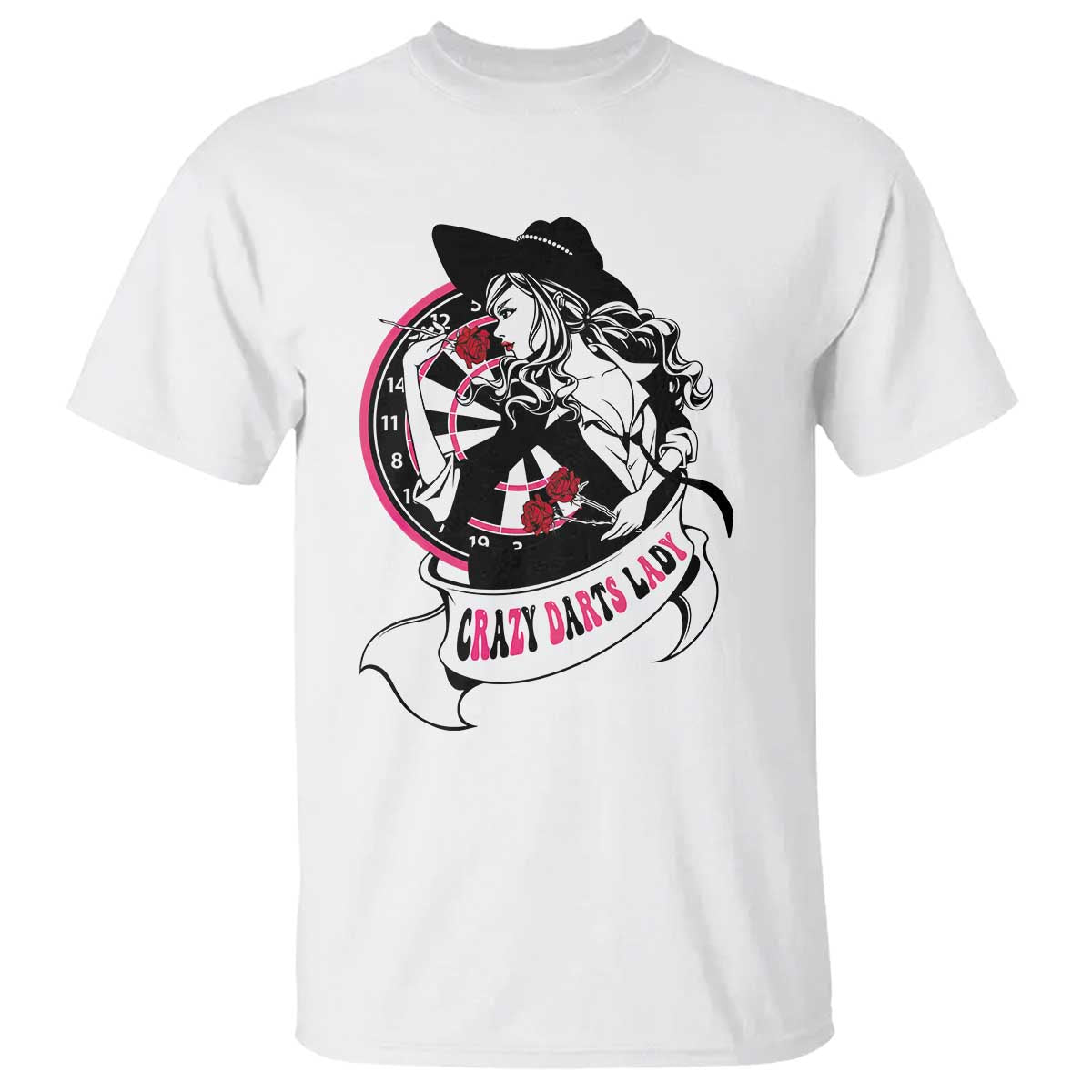 Funny Crazy Darts Lady T Shirt Coolest Girls Play Darts - Wonder Print Shop