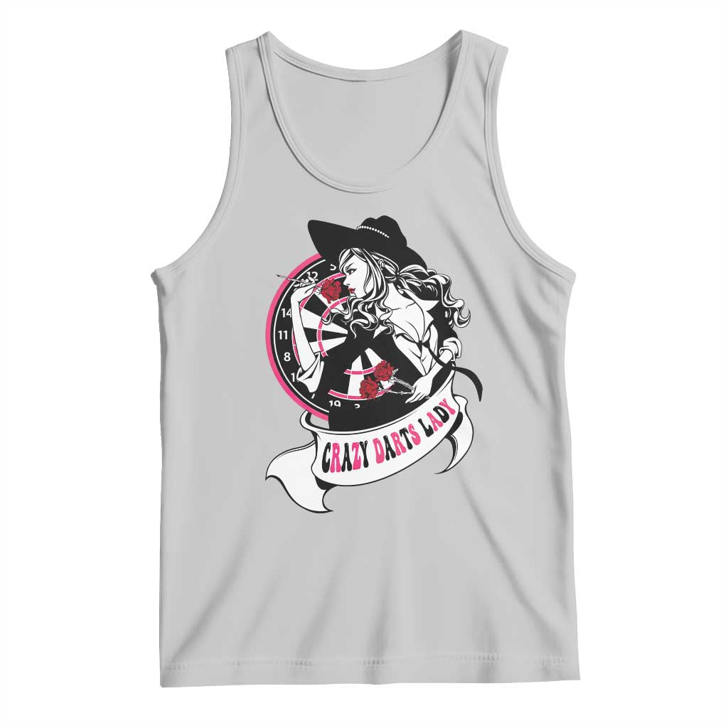 Funny Crazy Darts Lady Tank Top Coolest Girls Play Darts - Wonder Print Shop