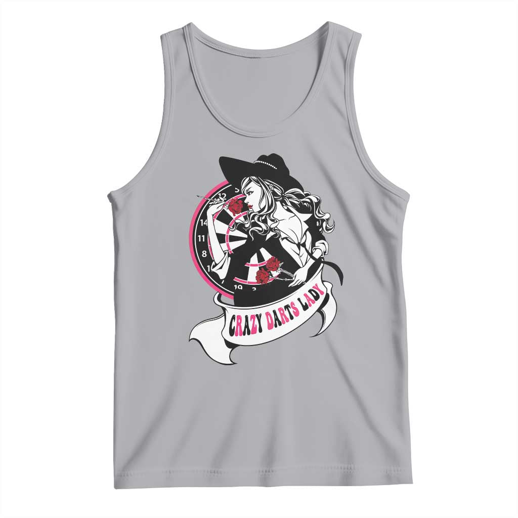 Funny Crazy Darts Lady Tank Top Coolest Girls Play Darts - Wonder Print Shop