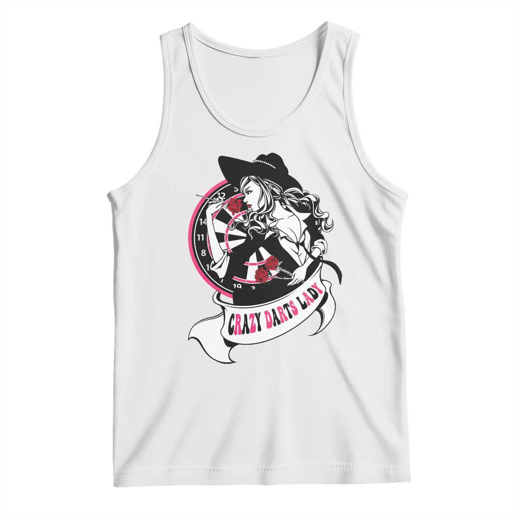 Funny Crazy Darts Lady Tank Top Coolest Girls Play Darts - Wonder Print Shop
