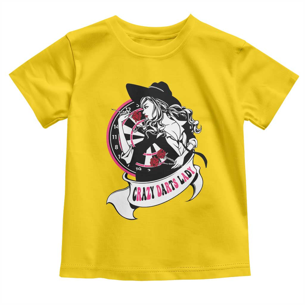 Funny Crazy Darts Lady Toddler T Shirt Coolest Girls Play Darts - Wonder Print Shop