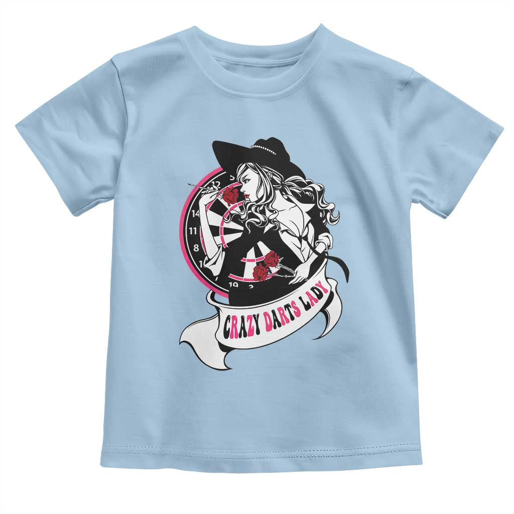 Funny Crazy Darts Lady Toddler T Shirt Coolest Girls Play Darts - Wonder Print Shop