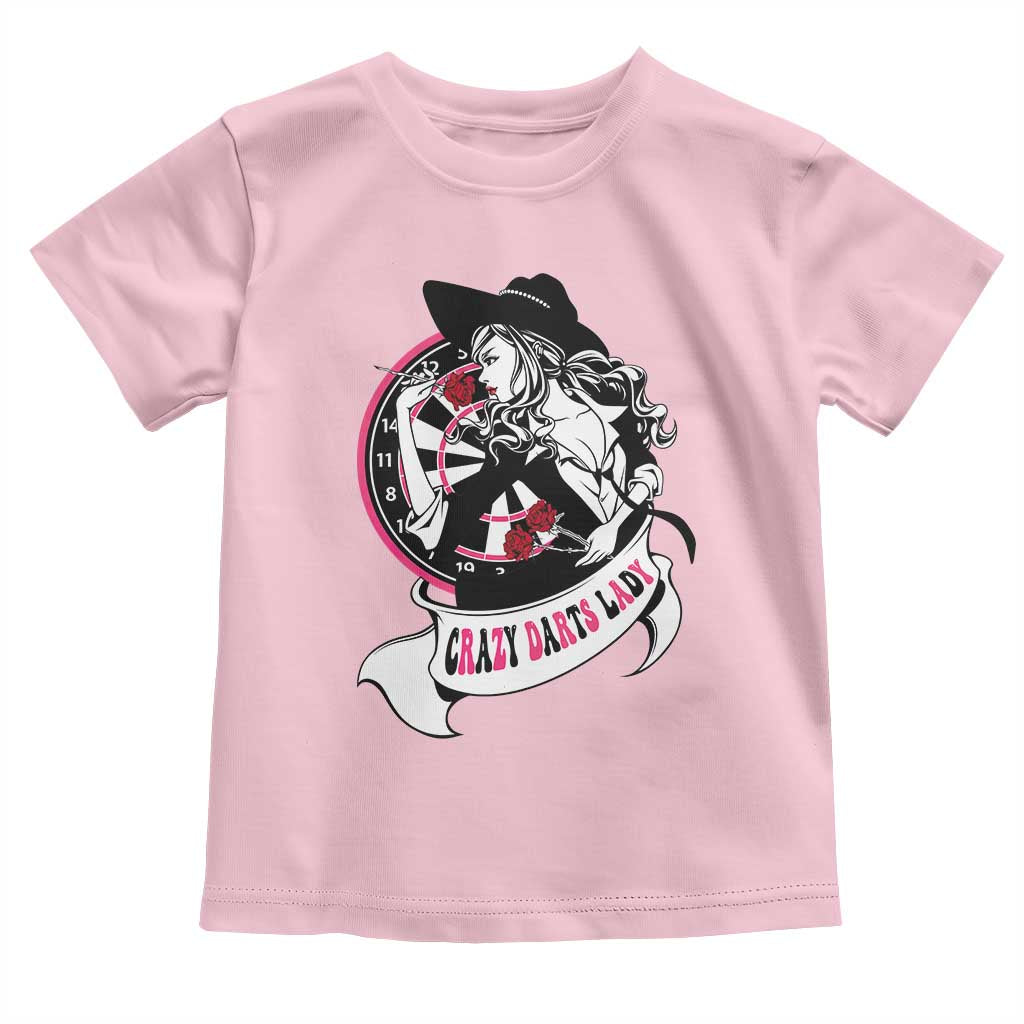 Funny Crazy Darts Lady Toddler T Shirt Coolest Girls Play Darts - Wonder Print Shop
