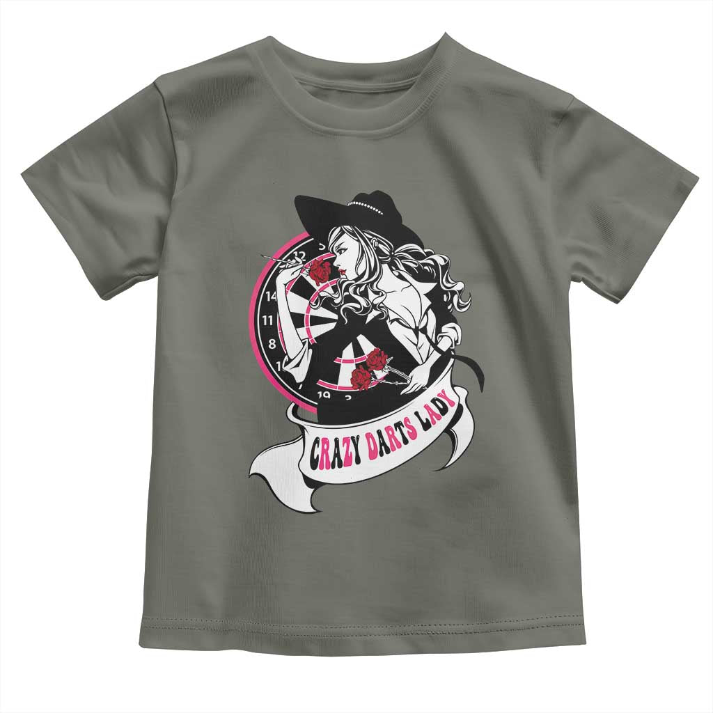 Funny Crazy Darts Lady Toddler T Shirt Coolest Girls Play Darts - Wonder Print Shop