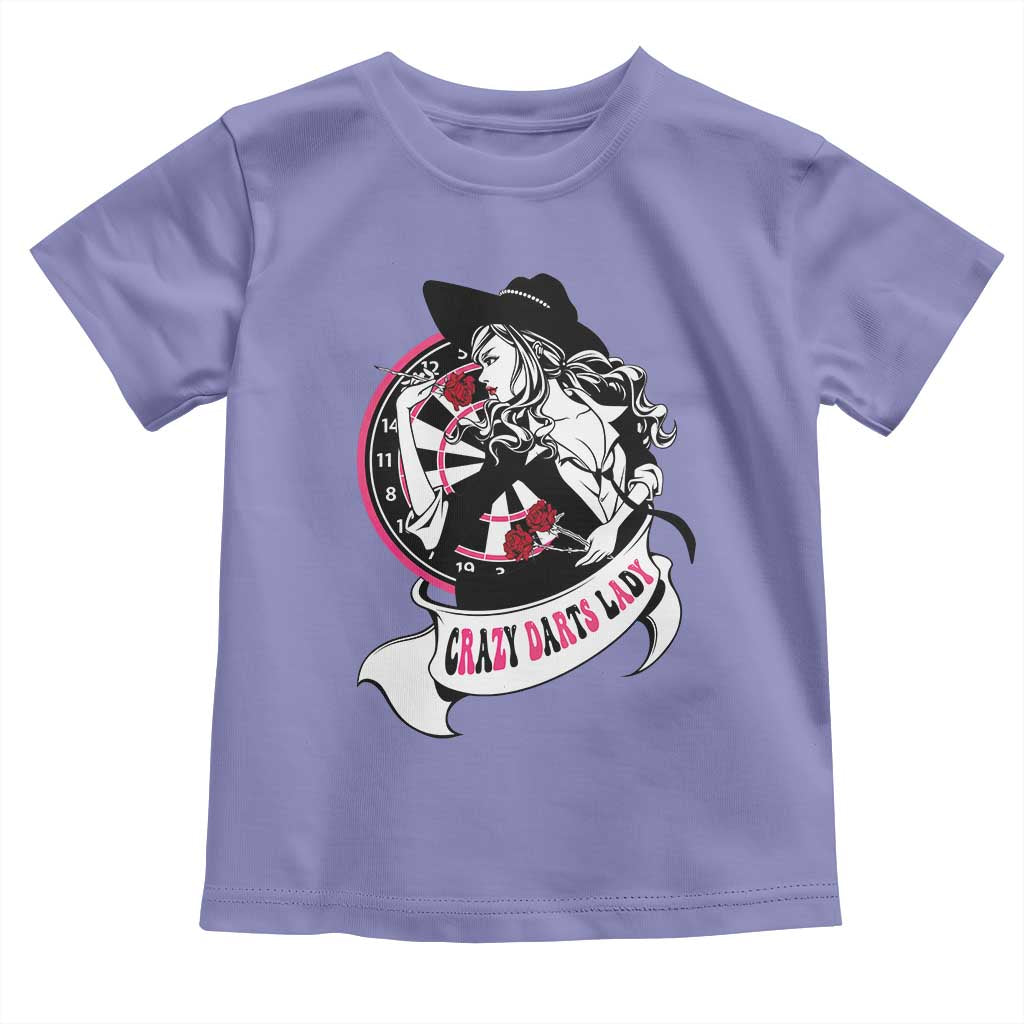 Funny Crazy Darts Lady Toddler T Shirt Coolest Girls Play Darts - Wonder Print Shop