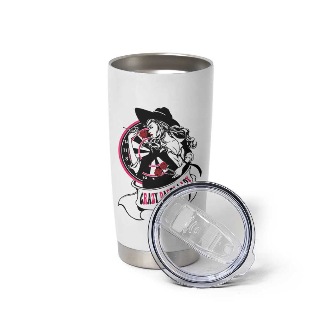 Funny Crazy Darts Lady Tumbler Cup Coolest Girls Play Darts - Wonder Print Shop