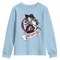 Funny Crazy Darts Lady Youth Sweatshirt Coolest Girls Play Darts - Wonder Print Shop