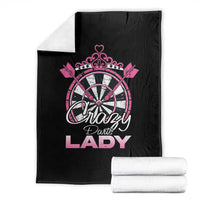 Crazy Darts Lady Throw Blanket Funny Pub Game Gift For Women - Wonder Print Shop