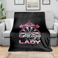Crazy Darts Lady Throw Blanket Funny Pub Game Gift For Women - Wonder Print Shop