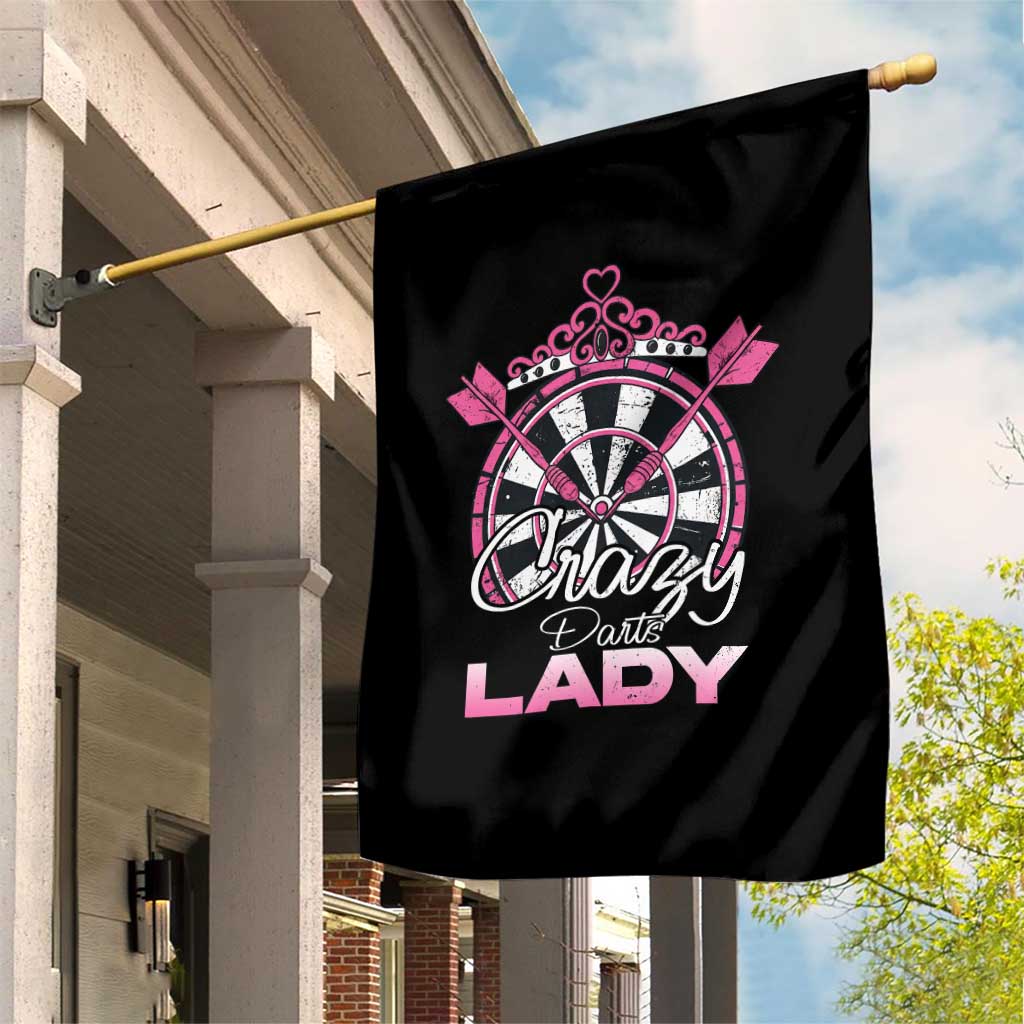 Crazy Darts Lady Garden Flag Funny Pub Game Gift For Women - Wonder Print Shop