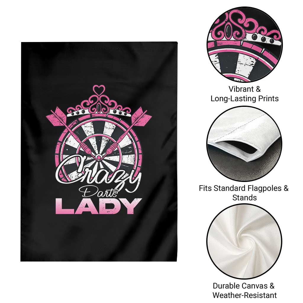 Crazy Darts Lady Garden Flag Funny Pub Game Gift For Women - Wonder Print Shop