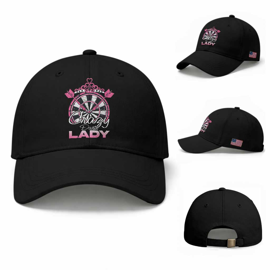 Crazy Darts Lady Baseball Cap Funny Pub Game Gift For Women
