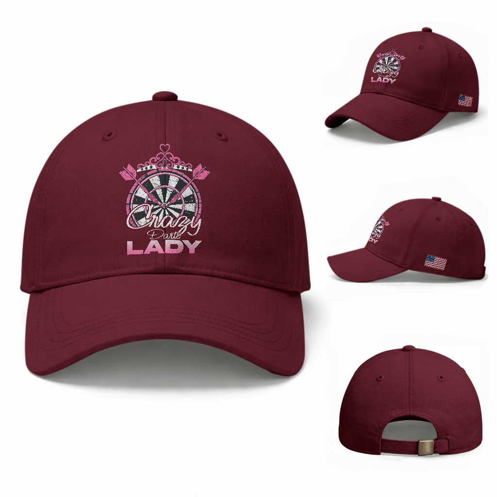 Crazy Darts Lady Baseball Cap Funny Pub Game Gift For Women