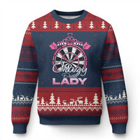 Crazy Darts Lady Ugly Christmas Sweater Funny Pub Game Gift For Women - Wonder Print Shop