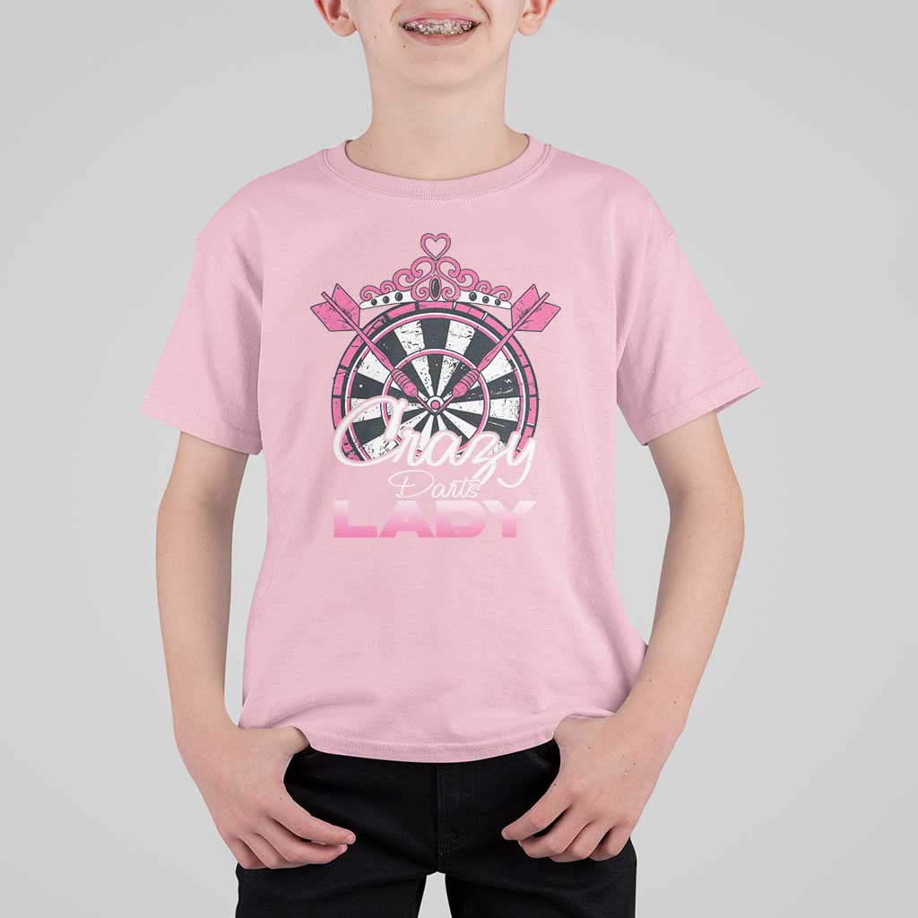 Crazy Darts Lady T Shirt For Kid Funny Pub Game Gift For Women - Wonder Print Shop