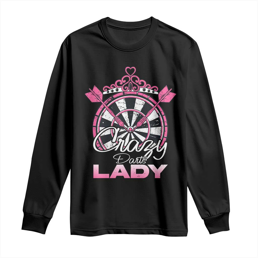Crazy Darts Lady Long Sleeve Shirt Funny Pub Game Gift For Women - Wonder Print Shop